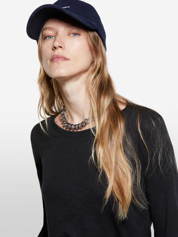Black long sleeve t-shirt - women's long sleeve t-shirts - Black | Sisley image number 4